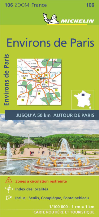 Emprunter PARIS ENVIRONS 11106 CARTE ZOOM MICHELIN KAART livre