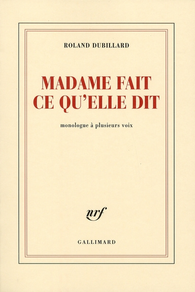 Emprunter Madame fait ce qu'elle dit livre