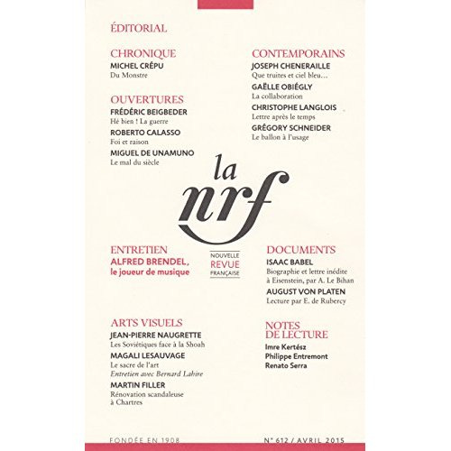 Emprunter La Nouvelle Revue Française N° 612, avril 2015 livre