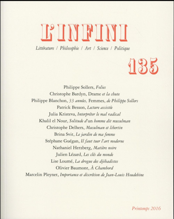 Emprunter L'infini N° 135 livre