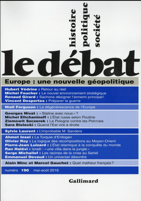 Emprunter Le Débat N° 190, Mai-Aout 2016 : Europe : une nouvelle géopolitique livre