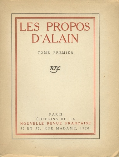 Emprunter PROPOS. Tome 1, 1906-1936 livre