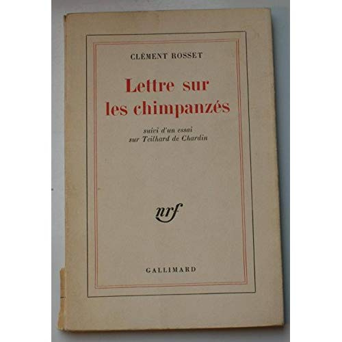 Emprunter Lettre sur les chimpanzés. Suivi d'un essai sur Teilhard de Chardin livre
