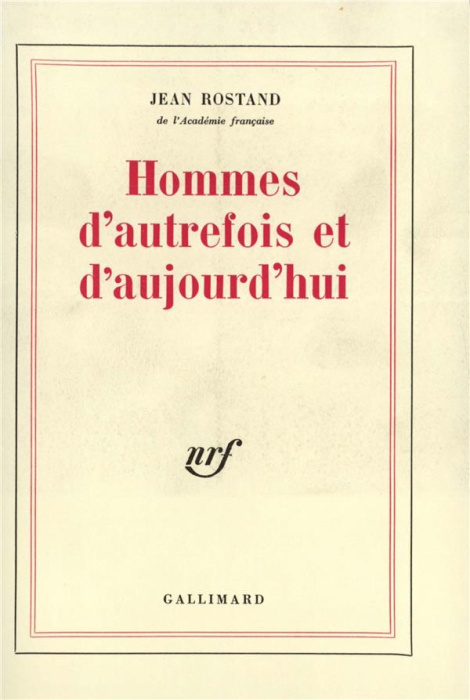 Emprunter HOMMES D'AUTREFOIS ET D'AUJOURD'HUI livre