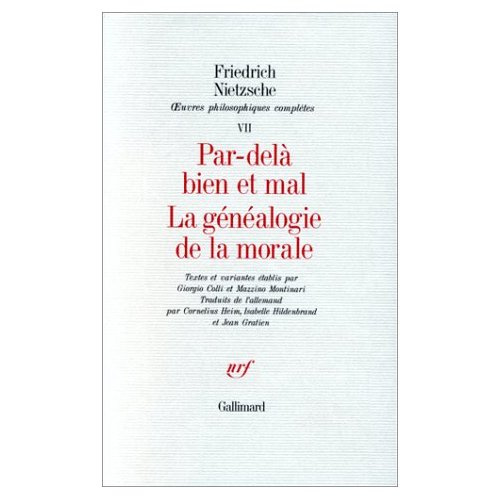 Emprunter Oeuvres philosophiques complètes. Tome 7, Par-delà bien et mal ; La généalogie de la morale livre