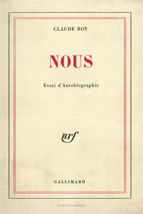 Emprunter Nous. Essai d'autobiographie livre