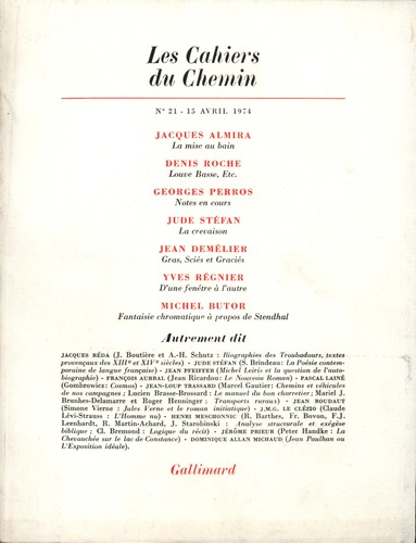 Emprunter Les cahiers du Chemin N° 21, 15 Avril 1974 livre