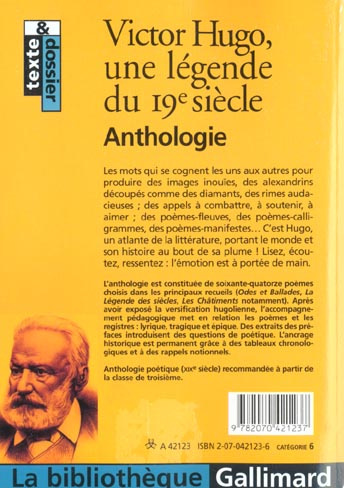 Emprunter Victor Hugo, une légende du 19e siècle. Anthologie livre