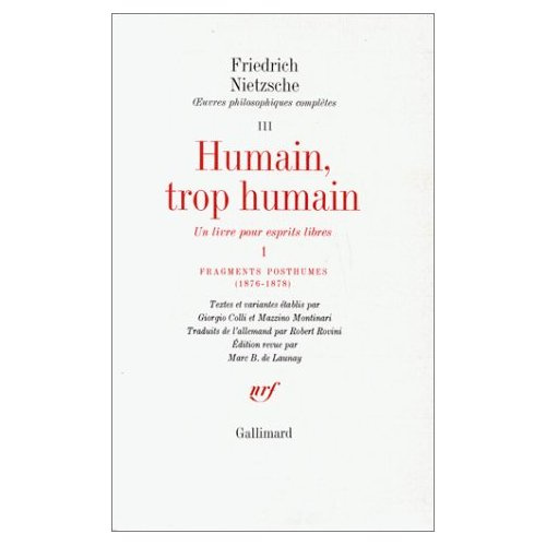 Emprunter Oeuvres philosophiques complètes. Tome 3, Fragments posthumes (1876-1878) [1878-1879 Humain, trop h livre