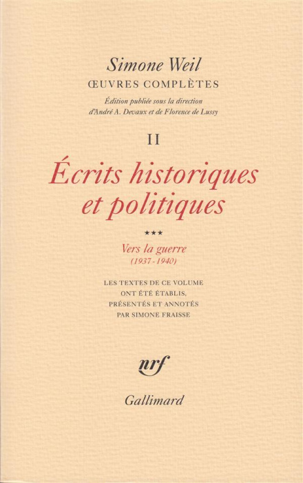 Emprunter Oeuvres complètes. Tome 2, Volume 3, Ecrits philosophiques et politiques Vers la guerre (1937-1940), livre