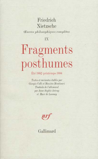 Emprunter Oeuvres philosophiques complètes. Tome 9, Fragments posthumes (été 1882 - printemps 1884) livre