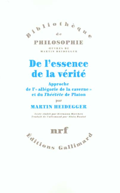 Emprunter De l'essence de la vérité. Approche de l'allégorie de la caverne et du Théétète de Platon livre