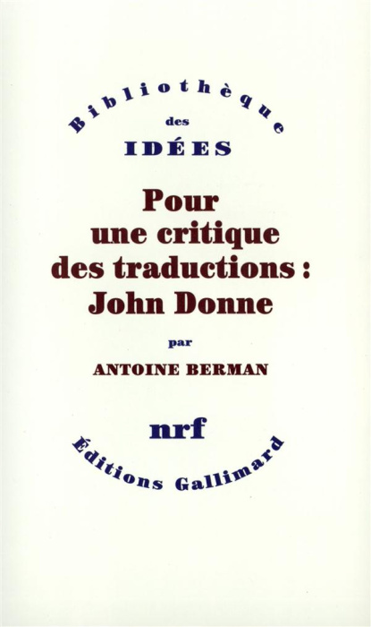 Emprunter Pour une critique des traductions : John Donne livre