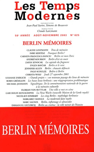 Emprunter LES TEMPS MODERNES - BERLIN MEMOIRES livre