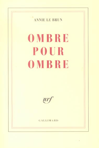 Emprunter Ombre pour ombre livre