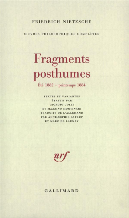 Emprunter Oeuvres philosophiques complètes. Tome 9, Fragments posthumes (été 1882 - printemps 1884) livre
