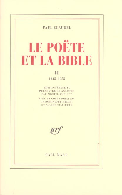 Emprunter Le Poëte et la Bible. Tome 2, 1945-1955 livre