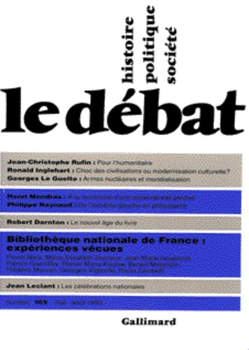 Emprunter Le Débat/1051999/Bibliothèque nationale de France, expériences vécues livre
