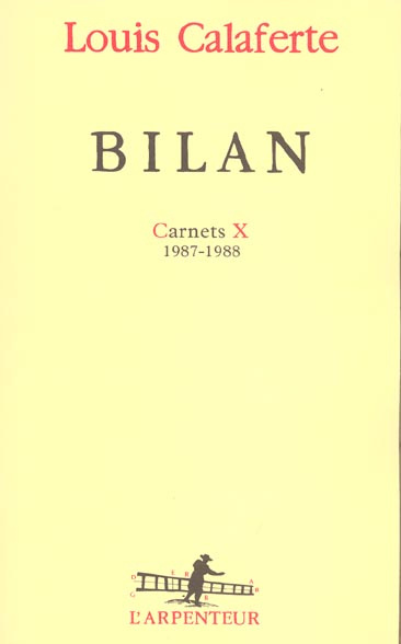 Emprunter Bilan. Carnets X 1987-1988 livre