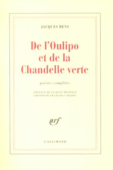 Emprunter De l'Oulipo et de la Chandelle verte livre