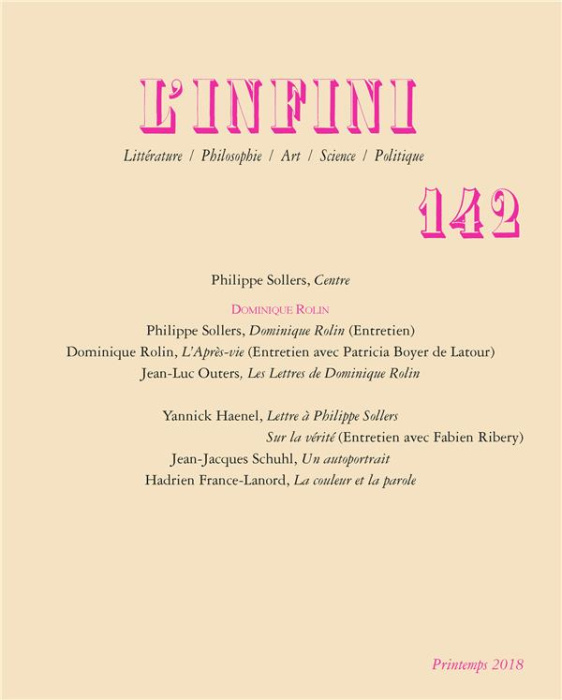 Emprunter L'Infini N° 142, printemps 2018 : Centre livre