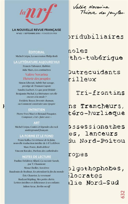Emprunter La Nouvelle Revue Française N° 632, septembre 2018 livre