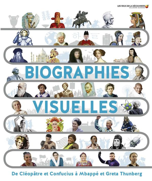 Emprunter Biographies visuelles. De Cléopâtre et Confucius à Mbappé et Greta Thunberg livre