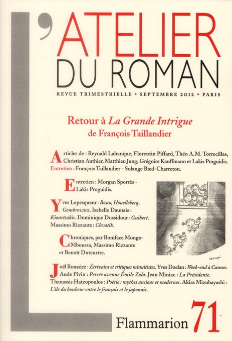 Emprunter L'ATELIER DU ROMAN - RETOUR A LA GRANDE INTRIGUE DE FRANCOIS TAILLANDIER livre