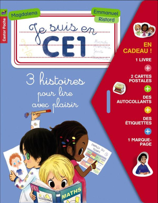 Emprunter Je suis en CE1 : 3 histoires pour lire avec plaisir. Premier jour de classe ; A la bibliothèque ; La livre