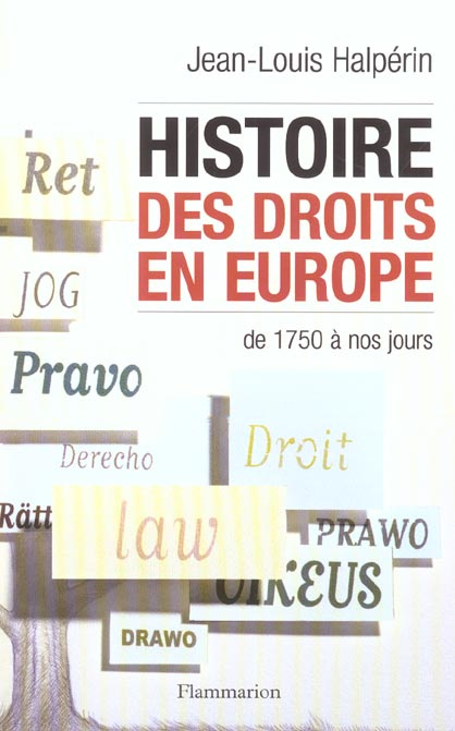 Emprunter Histoire des droits en Europe. De 1750 à nos jours livre