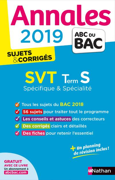 Emprunter SVT Tle S spécifique spécialité. Sujets & corrigés, Edition 2019 livre