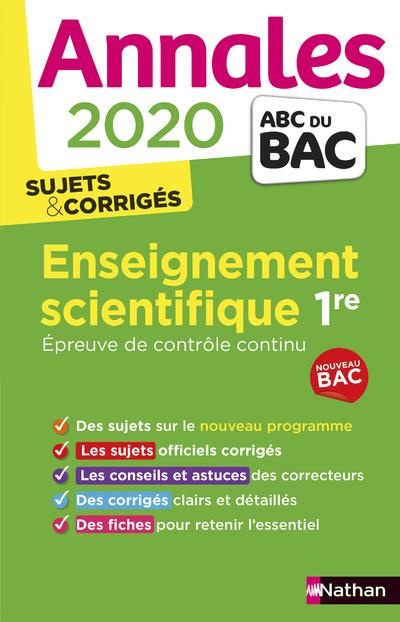 Emprunter Enseignement scientifique 1re. Sujets & corrigés, Edition 2020 livre