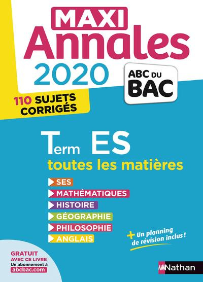 Emprunter Maxi Annales BAC Tle ES. Edition 2020 livre
