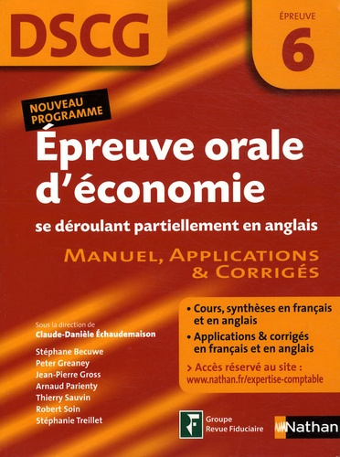Emprunter Epreuve orale d'économie se déroulant partiellement en anglais DSCG6. Manuel, applications et corrig livre