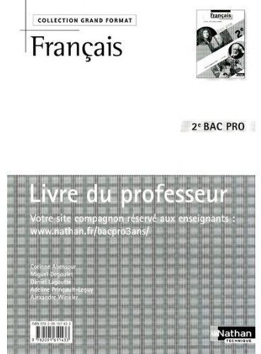 Emprunter Français 2e Bac pro. Livre du professeur, programme 2009 livre