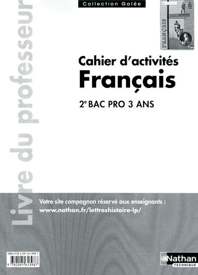 Emprunter Cahier d'activités Français 2e Bac pro. Livre du professeur livre
