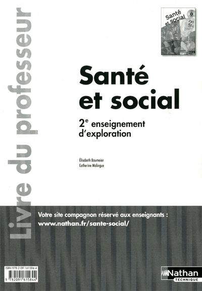 Emprunter Santé et social 2e enseignement d'exploration. Livre du professeur livre