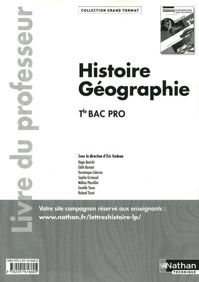 Emprunter Histoire-Géographie Tle Bac Pro. Livre du professeur livre