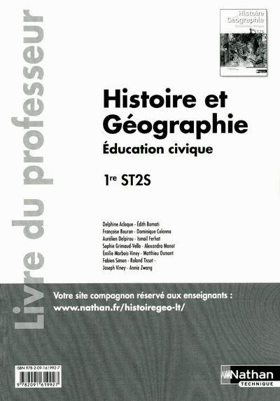 Emprunter Histoire Géographie Education civique 1re ST2S. Livre du professeur livre