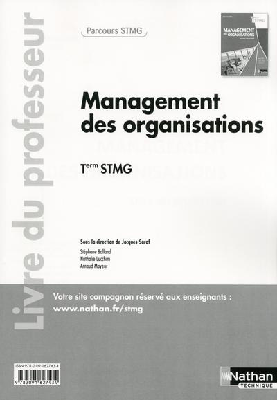 Emprunter Management des organisations Tle STMG. Livre du professeur livre