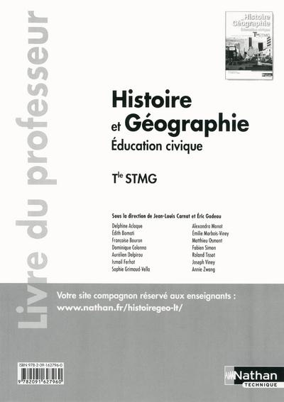 Emprunter Histoire et Géographie Education civique Tle STMG. Livre du professeur livre