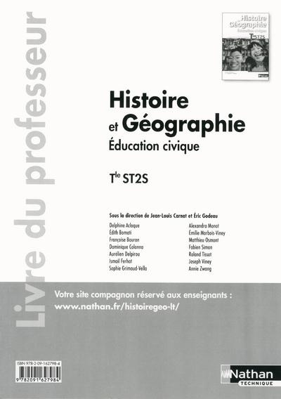 Emprunter Histoire et Géographie Education civique Tle ST2S. Livre du professeur livre