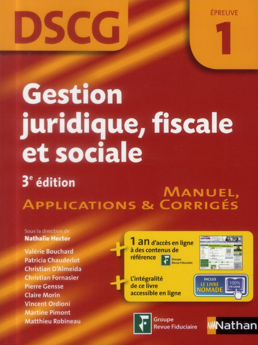 Emprunter Gestion juridique fiscale et sociale - DSCG 1. Manuel, applications & corrigés, 3e édition livre