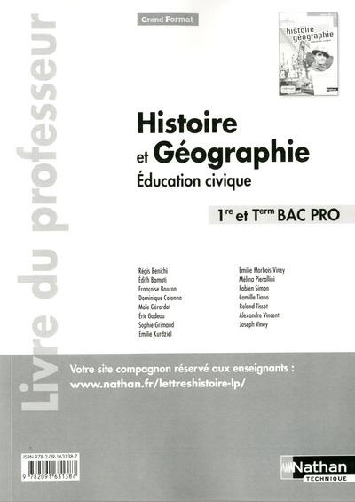 Emprunter Histoire Géographie Education civique 1e et Tle Bac Pro. Livre du professeur livre