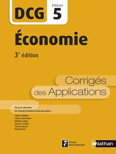 Emprunter Economie DCG 5. Corrigés des applications, 3e édition livre