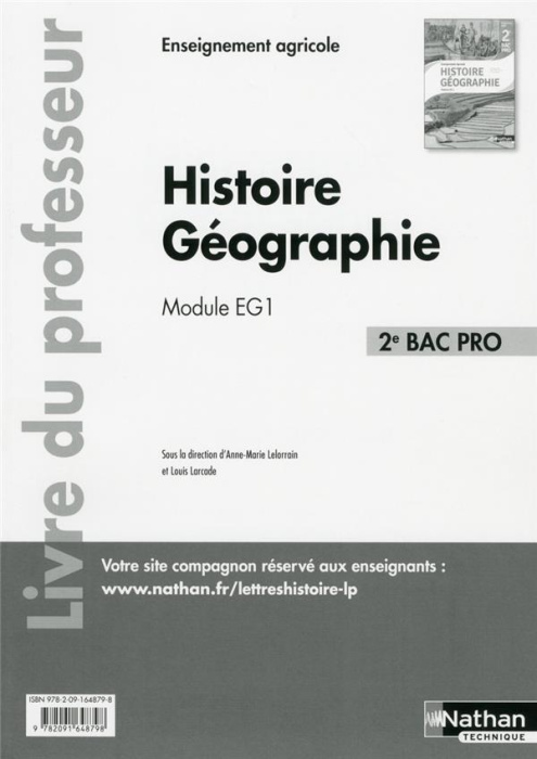 Emprunter Histoire Géographie 2e Bac Pro Module EG1. Livre du professeur, Edition 2017 livre