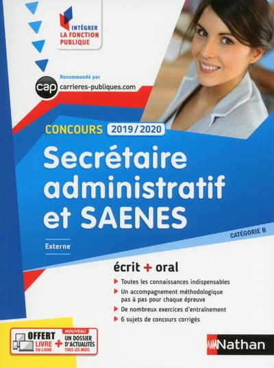 Emprunter Concours Secrétaire administratif et SAENES. Catégorie B Externe, Edition 2019-2020 livre
