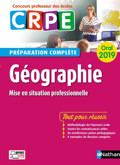 Emprunter Géographie. Préparation complète oral CRPE, Edition 2019 livre