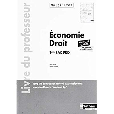 Emprunter Economie - Droit Tle Bac Pro. Livre du professeur, Edition 2019 livre