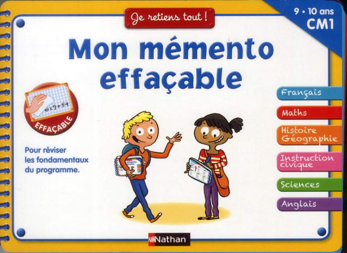 Emprunter Mon mémento effaçable. CM1 9-10 ans livre